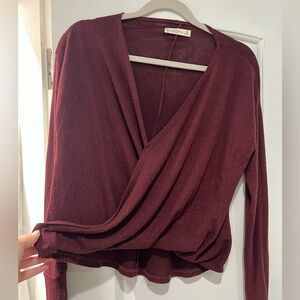 A&F Sweater-like Long Sleeve Top with Cross-Over